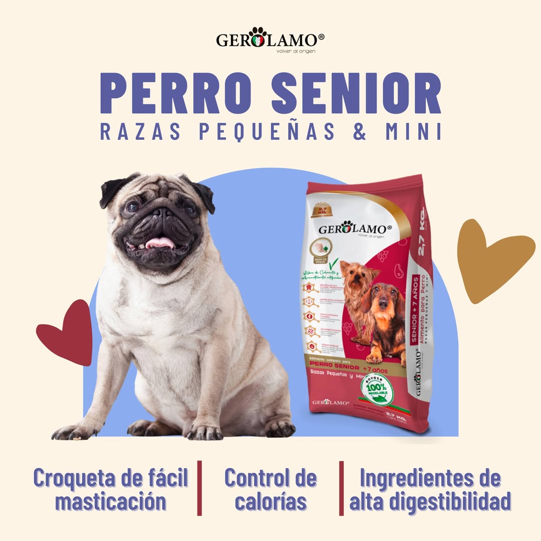 GEROLAMO PERRO SENIOR RAZAS PEQUEÑAS Y MINI 8KG