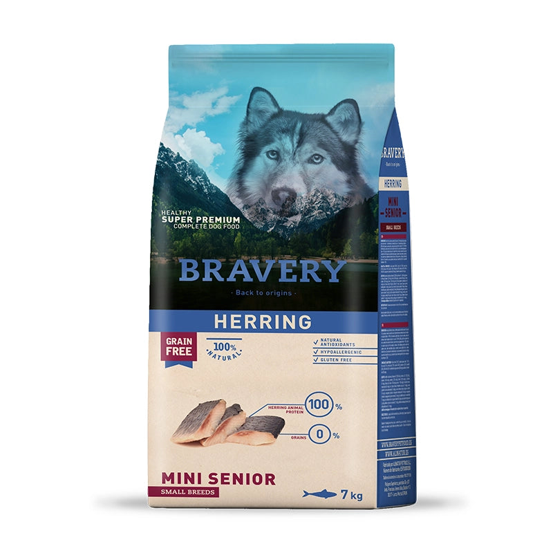 Empaque Bravery Herring Senior – alimento super premium