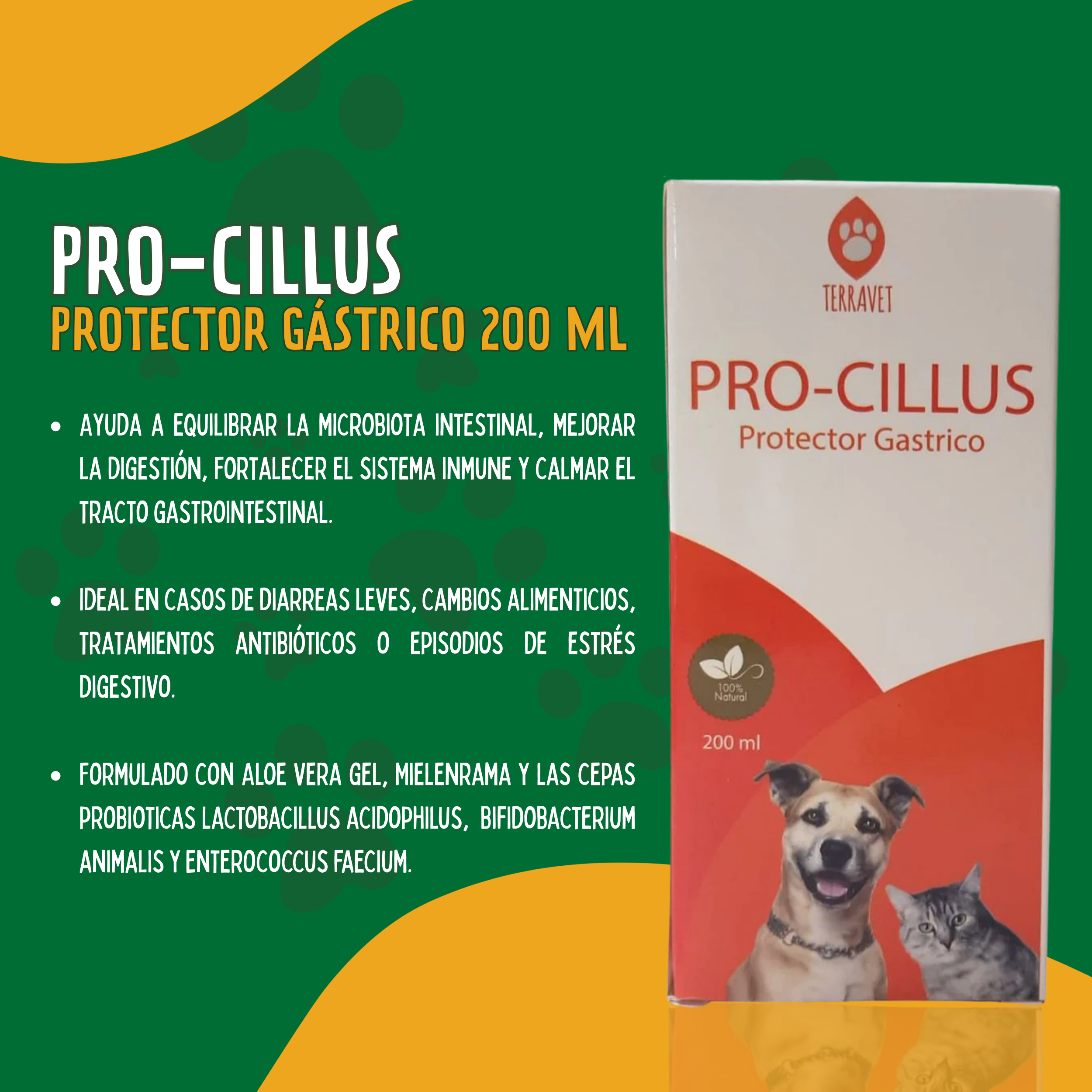 PRO-CILLUS – Protector Gástrico Natural para Mascotas