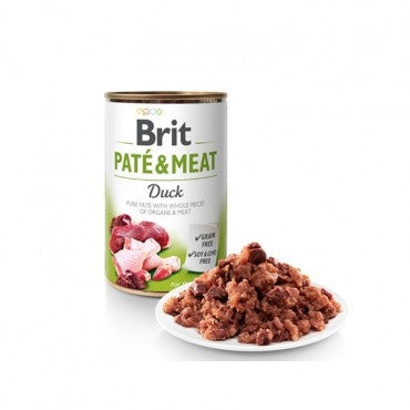 Textura del paté con trozos de carne de pato y pollo.