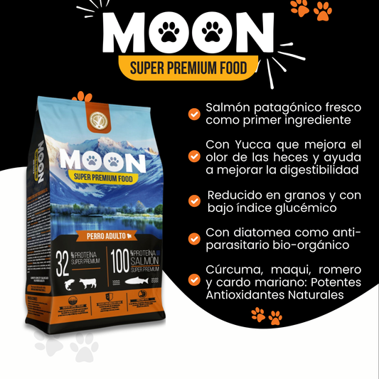 Alimento para perros MOON Salmón – presentación en saco de 3 kg y 12 kg